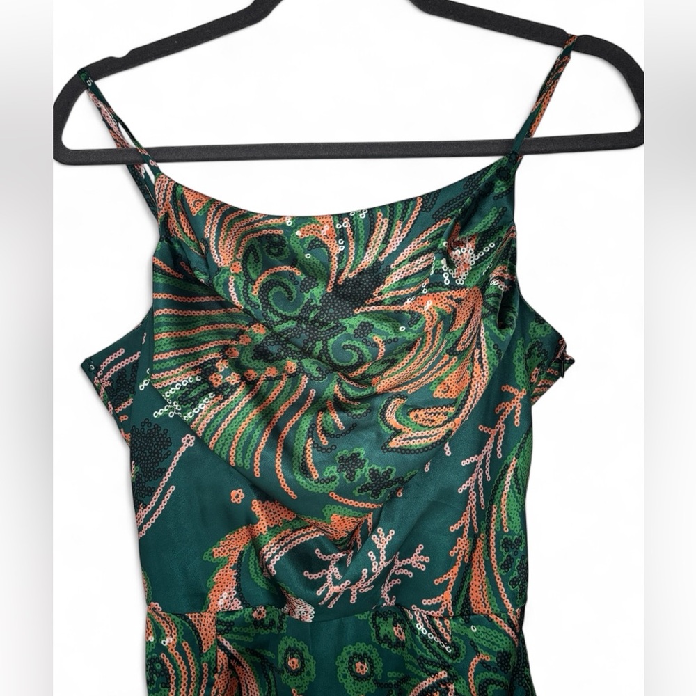 ✅ Sundayup satin midi green floral - Picture 4 of 6